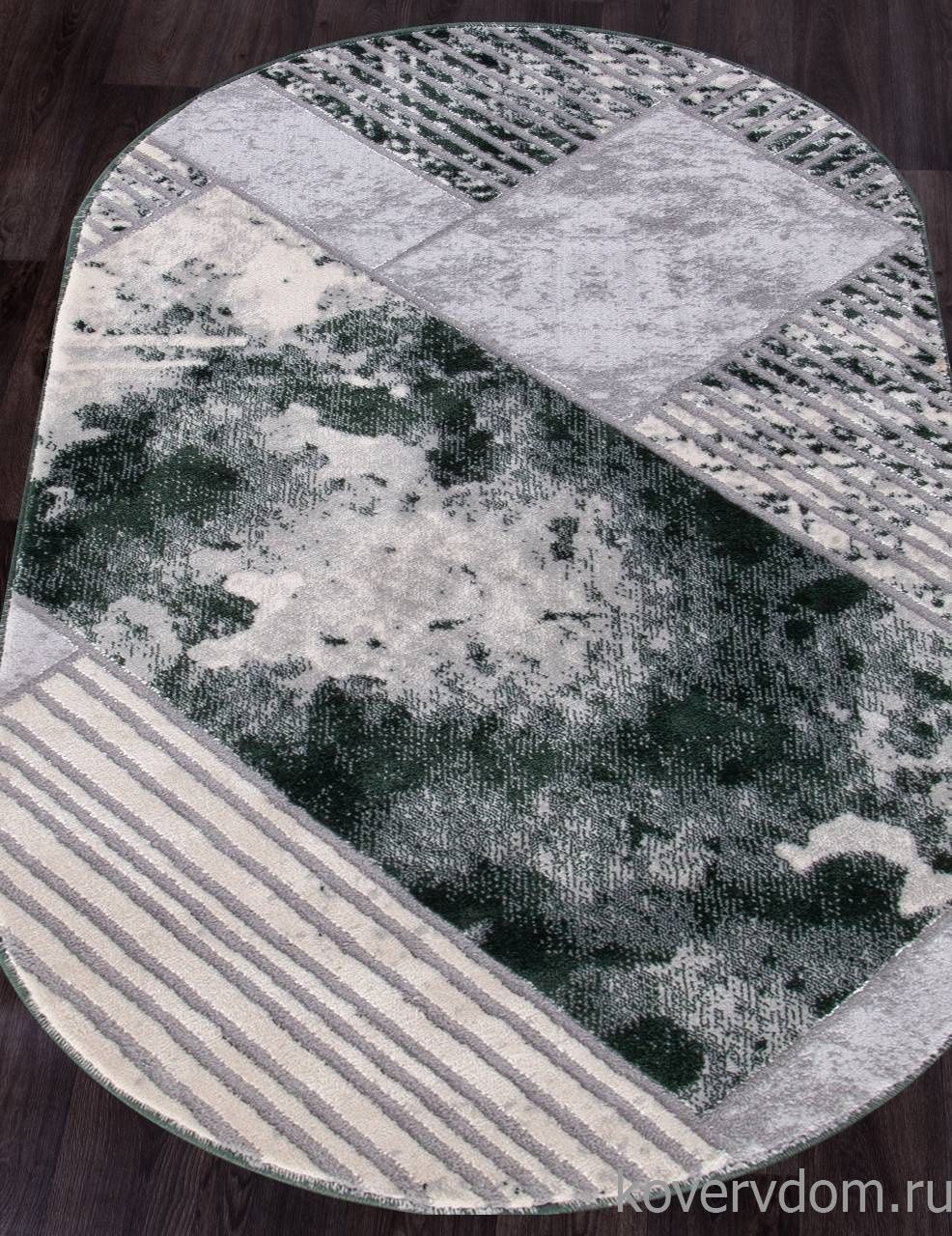 Ковер MARDAN 5024A COKEN D.GREY / GREEN Овал Ковер MARDAN 5024A COKEN D.GREY / GREEN Овал